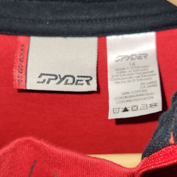 Spyder Red 3/4 Zip Long Sleeve Shirt Women 14 Ski Winter Cotton - Picture 8 of 11
